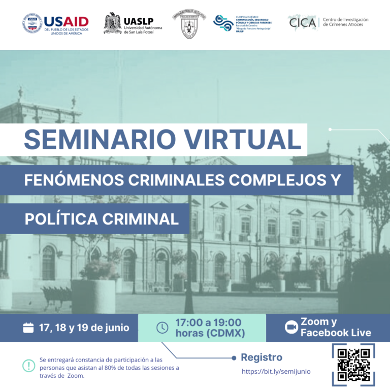 Seminario virtual sobre Fenómenos Criminales Complejos y Política Criminal